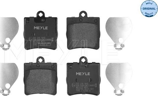 Meyle 025 219 1915 - Тормозные колодки, дисковые, комплект avtokuzovplus.com.ua