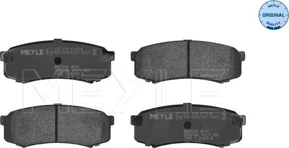 Meyle 025 219 4715/W - Комплект дискових гальмівних колодок autocars.com.ua