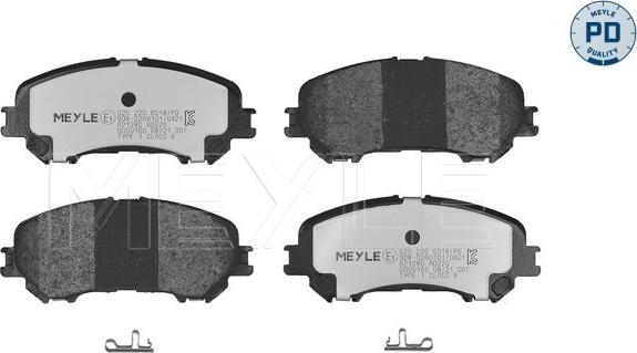 Meyle 025 220 6518/PD - Гальмівні колодки, дискові гальма autocars.com.ua