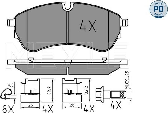 Meyle 025 221 4721/PD - Тормозные колодки, дисковые, комплект avtokuzovplus.com.ua