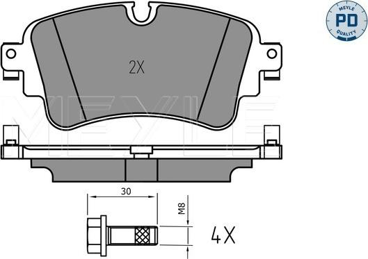 Meyle 025 223 0817/PD - Гальмівні колодки, дискові гальма autocars.com.ua