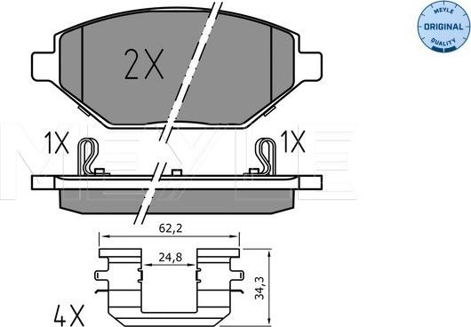 Meyle 025 225 2218 - Тормозные колодки, дисковые, комплект avtokuzovplus.com.ua