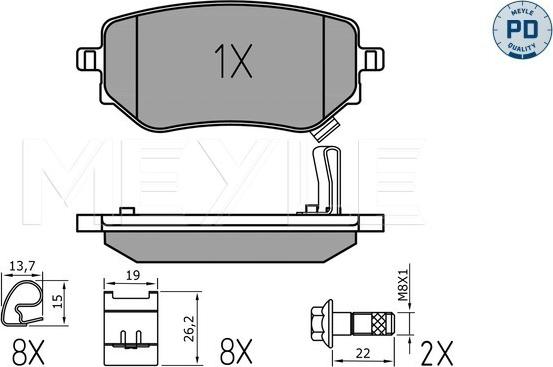 Meyle 025 228 6118/PD - Тормозные колодки, дисковые, комплект autodnr.net