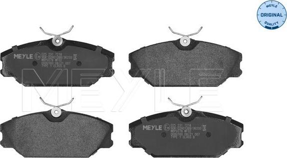 Meyle 025 231 7218 - Гальмівні колодки, дискові гальма autocars.com.ua