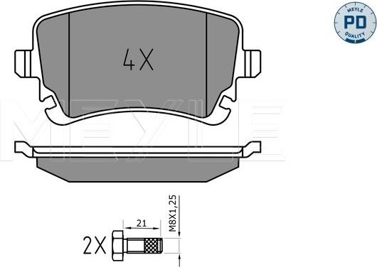 Meyle 025 233 2617/PD - Тормозные колодки, дисковые, комплект avtokuzovplus.com.ua