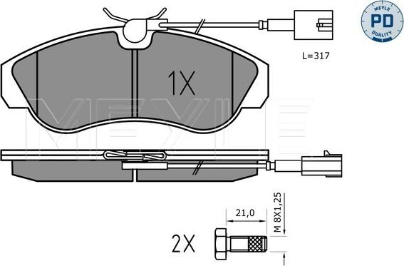 Meyle 025 236 0319/PD - Тормозные колодки, дисковые, комплект avtokuzovplus.com.ua