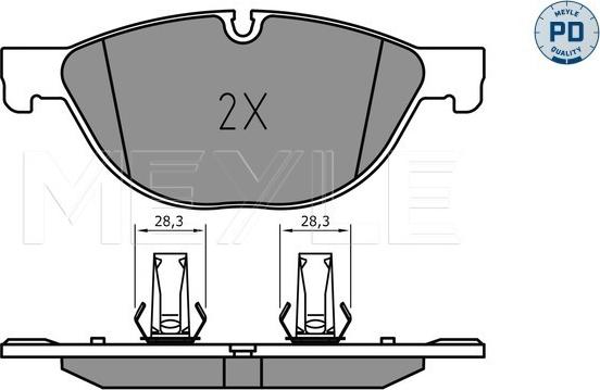 Meyle 025 238 9518/PD - Гальмівні колодки, дискові гальма autocars.com.ua