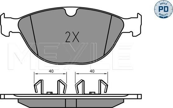 Meyle 025 238 9518/PD - Тормозные колодки, дисковые, комплект avtokuzovplus.com.ua