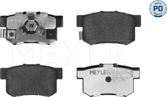 Meyle 025 242 3114/PD - Тормозные колодки, дисковые, комплект autodnr.net