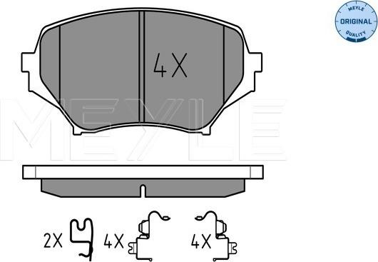 Meyle 025 242 9714/W - Тормозные колодки, дисковые, комплект avtokuzovplus.com.ua