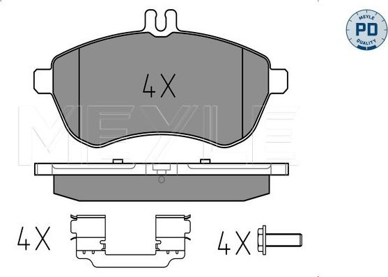 Meyle 025 243 0620-1/PD - Гальмівні колодки, дискові гальма autocars.com.ua