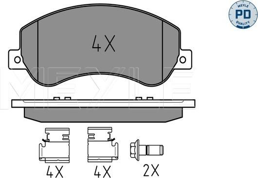 Meyle 025 244 8418/PD - Тормозные колодки, дисковые, комплект avtokuzovplus.com.ua