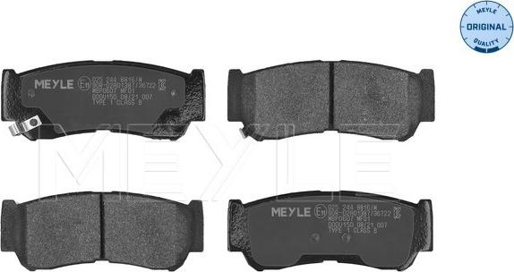 Meyle 025 244 8816/W - Тормозные колодки, дисковые, комплект avtokuzovplus.com.ua