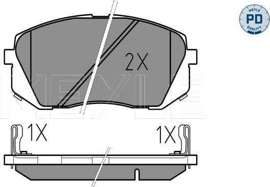 Meyle 025 245 0116/PD - Тормозные колодки, дисковые, комплект avtokuzovplus.com.ua