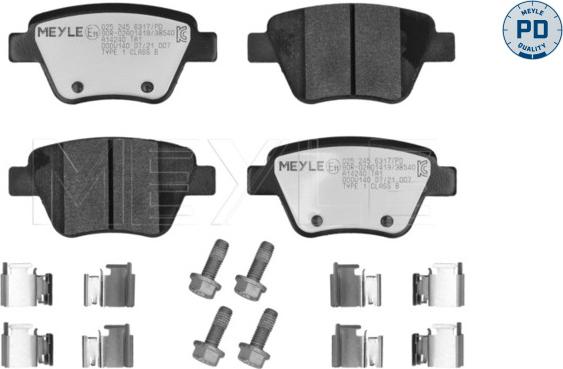 Meyle 025 245 6317/PD - Тормозные колодки, дисковые, комплект autodnr.net