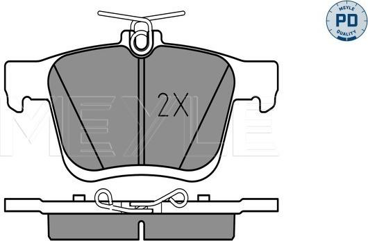 Meyle 025 250 0816/PD - Гальмівні колодки, дискові гальма autocars.com.ua