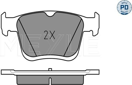 Meyle 025 250 0816/PD - Гальмівні колодки, дискові гальма autocars.com.ua