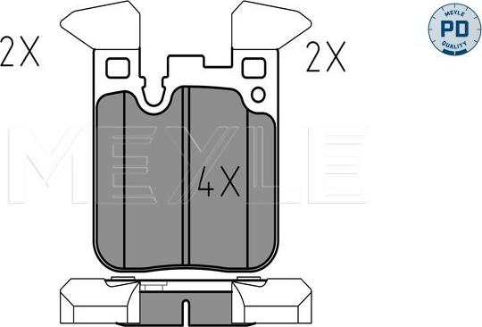 Meyle 025 250 2916/PD - Тормозные колодки, дисковые, комплект avtokuzovplus.com.ua