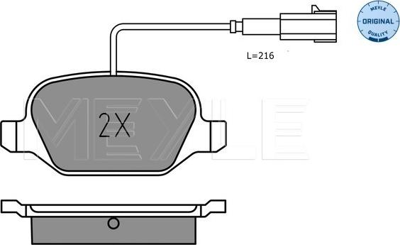 Meyle 025 252 3717 - Тормозные колодки, дисковые, комплект avtokuzovplus.com.ua