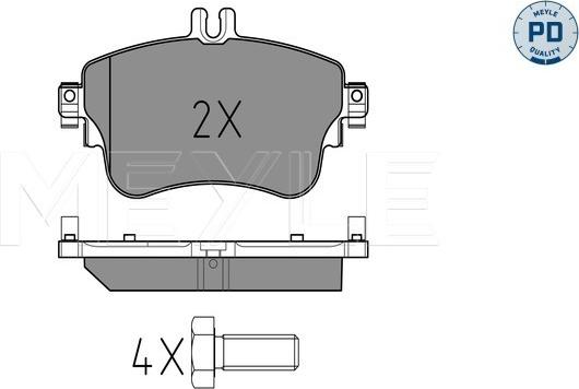 Meyle 025 253 2619/PD - Гальмівні колодки, дискові гальма autocars.com.ua