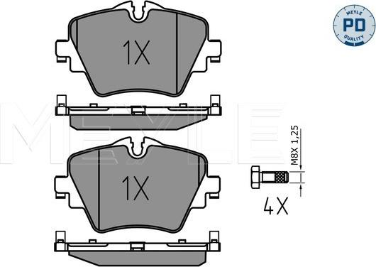 Meyle 025 256 1718/PD - Гальмівні колодки, дискові гальма autocars.com.ua