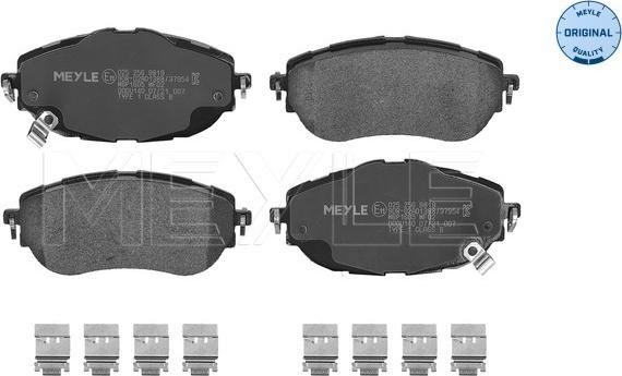 Meyle 025 256 9819 - Тормозные колодки, дисковые, комплект avtokuzovplus.com.ua