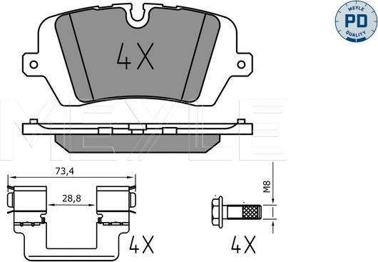 Meyle 025 257 2016/PD - Тормозные колодки, дисковые, комплект autodnr.net