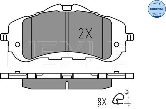 Meyle 025 258 9518 - Тормозные колодки, дисковые, комплект avtokuzovplus.com.ua