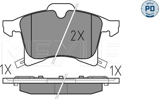 Meyle 025 283 3219/PD - Комплект гальмівних колодок autocars.com.ua