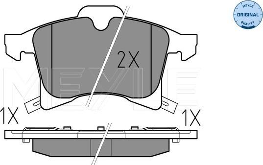 Meyle 025 283 3219/W - Комплект дискових гальмівних колодок autocars.com.ua