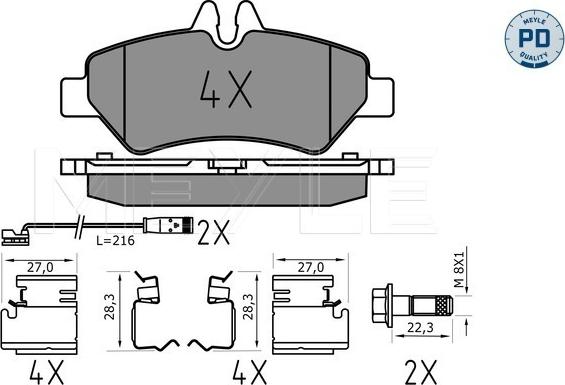 Meyle 025 291 9019/PD - Гальмівні колодки, дискові гальма autocars.com.ua