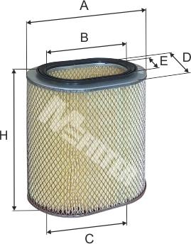 Mfilter A 238 - Повітряний фільтр autocars.com.ua