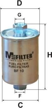 Mfilter BF 10 - Фільтр паливний ВАЗ 2107. 08. 09. 99. 11. 12. 21 інж. вир-во M-FILTER autocars.com.ua