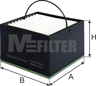 Mfilter DE 3403 - Топливный фильтр autodnr.net