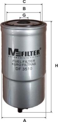 Mfilter DF 3510 - Фільтр паливний Daily 2.8JTD 99--3.0JTD 07- autocars.com.ua