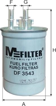 Mfilter DF 3543 - Фільтр паливний 1.8Di-TDDi Focus 99-04-Fiesta 00- autocars.com.ua
