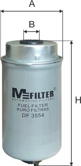 Mfilter DF 3554 - Фільтр паливний FORD TRANSIT 2.2-3.2 TDCI 06- вир-во M-FILTER autocars.com.ua