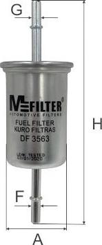 Mfilter DF 3563 - Фільтр паливний Connect 1.8 16V 02--Focus 1.4-2.0 16V 99-04 autocars.com.ua