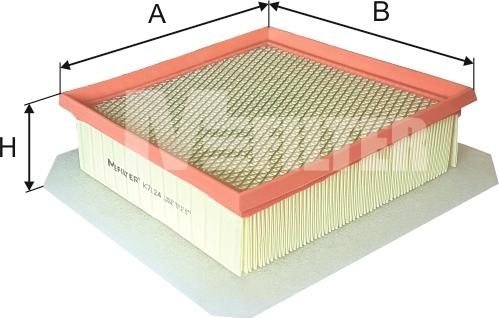 Mfilter K 7124 - Повітряний фільтр autocars.com.ua