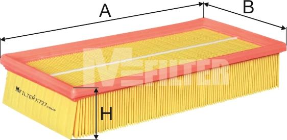 Mfilter K 727 - Воздушный фильтр avtokuzovplus.com.ua