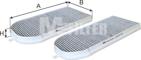 Mfilter K 9123C-2 - Фільтр, повітря у внутрішній простір autocars.com.ua