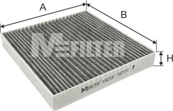 Mfilter K 9233C - Фильтр воздуха в салоне autodnr.net