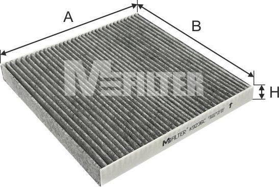 Mfilter K 9236C - Фильтр воздуха в салоне avtokuzovplus.com.ua