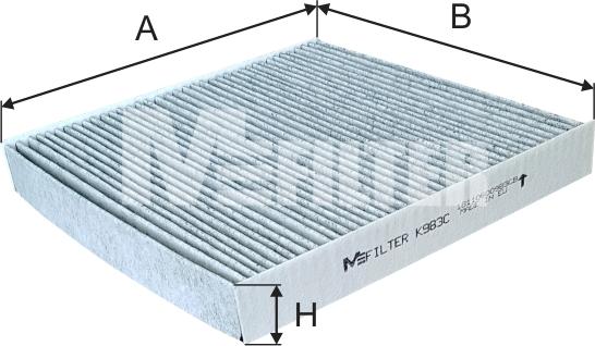 Mfilter K 983C - Фільтр, повітря у внутрішній простір autocars.com.ua