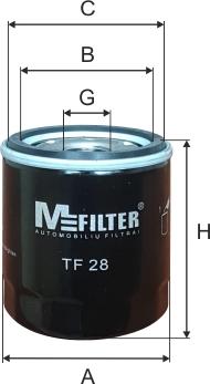 Mfilter TF 28 - Фільтр оливний autocars.com.ua