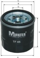 Mfilter TF 45 - Фільтр масляний двигуна MAZDA. NISSAN. RENAULT вир-во M-FILTER autocars.com.ua