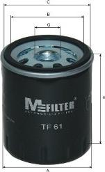Mfilter TF 61 - Фільтр масляний Berlingo-Partner 1.8-1.9D-1.1i-1.4i-1.8i 96-99 autocars.com.ua