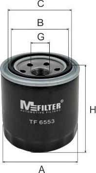 Mfilter TF 6553 - Фільтр масляний Santa Fe-Tucson-Sportage 1.6-2.4 10- autocars.com.ua
