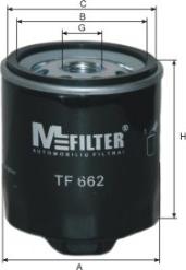 Mfilter TF 662 - Фільтр масляний двигуна AUDI. VW вир-во M-Filter autocars.com.ua