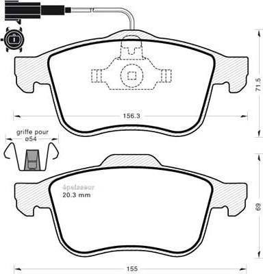 BENDIX 573350B - Гальмівні колодки, дискові гальма autocars.com.ua